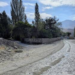 The entrance to the valley, the paved road stops here