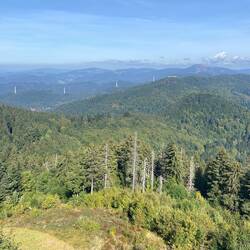 Windradbau auf der Sirnitz. Rechts oben wieder der Belchen, wo ich 5h davor war 🙂