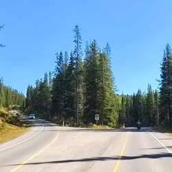 Bow Valley Parkway, spilt lanes. Super curves ahead