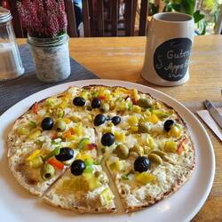 Flammkuchen zum Abendessen.