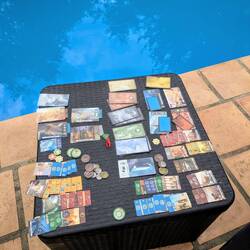 Boardgames by the pool 🤓