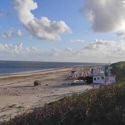 Noch stehen die Strandkörbe