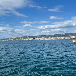 Looking back to Trieste port.