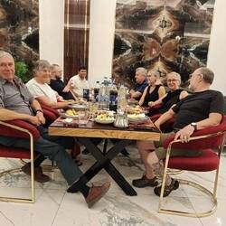 Time for another opulent dinner - our driver even bought two 2-l bottles of beer like BYO