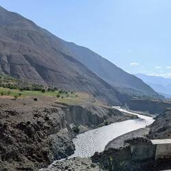 Zarafshan river - one of Central Asia's major rivers flowing through Sarazm valley