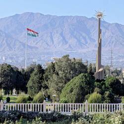 Tajikistan's tallest flag pole (doesn't win the competition) & Monument to the growth of the nation