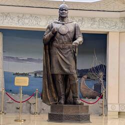 Ismail Somoni statue - founder of the Tajikistan nation. Local currency is named after him