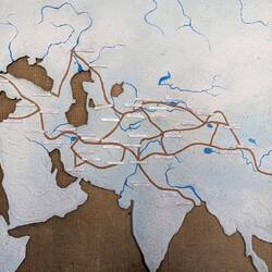 Map of the Silk Roads in the museum