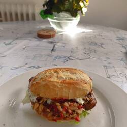Und das Makrelenbrötchen für zu Hause.