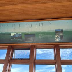 Inside the bottom of the tower, the peaks are labeled