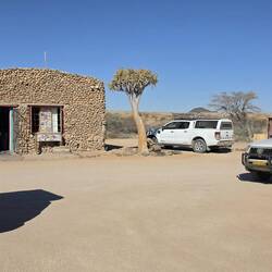 Reception: the vehicle on the left has our camping equipment
