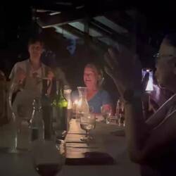 We sang Happy Birthday (and equivalents) to one of the Canadian ladies celebrating her birthday toda