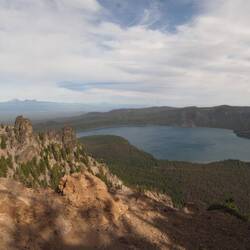 View from Paulina Peak of craggs and Paulina Lake