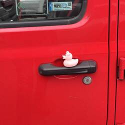 We got ducked again, this time in the parking lot of the Big Obsidian Flow