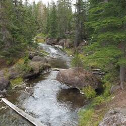 one side of the river to the falls