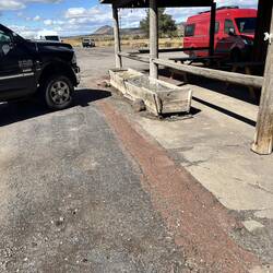 Horse troughs and hitching rails