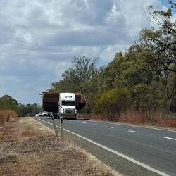 Giving way to wide load.