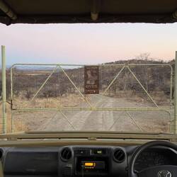 That's a warning sign on that gate: beware the hippo