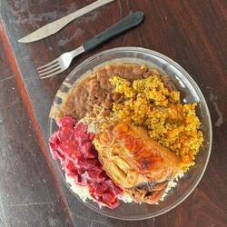 Ein typisches Essen an Bord