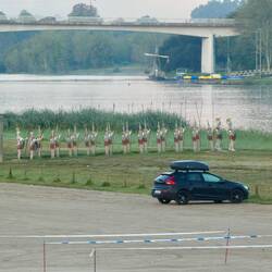 Here are the Roman soldiers, across the Lima from their general