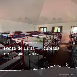 Inside the Municipal albergue, this was about half of the main room