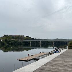Looking back at Valença and the bridge