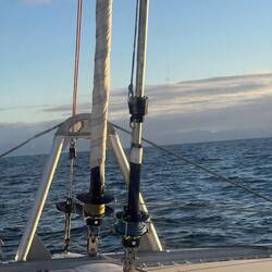 The larger genoa I will tackle in port.