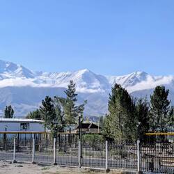 Waking up in Kochkor with a view from our guesthouse