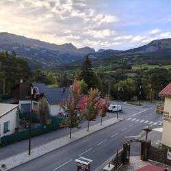 Morgen Stimmung beim Start in Hotel in. Jausin in Jausiers