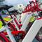 Mui being artistic with bikes lined up and ready for customers — Trondheim.