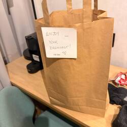 Hotel staff left breakfast for me.