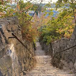 Steep stairs to the Basilica