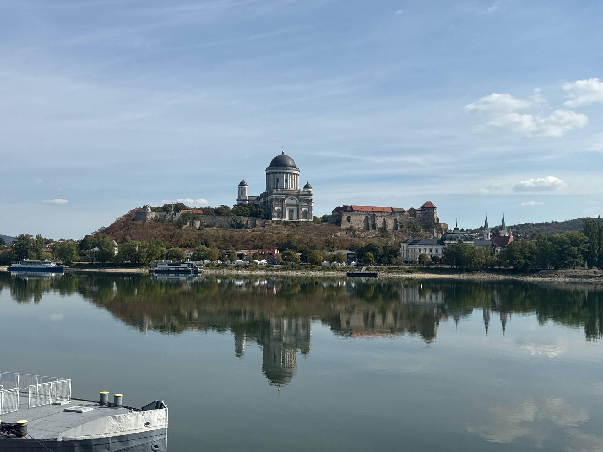 First view of Esztergom Basilica from across the Danube — a pretty spectacular welcome into town.”