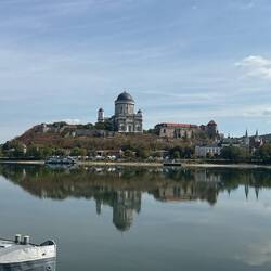 First view of Esztergom Basilica from across the Danube — a pretty spectacular welcome into town.”