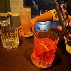 Regular Negroni and sparkling gin drink