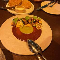 Zucchini with cherry mole