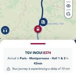 Actual on board info showing speed of the train