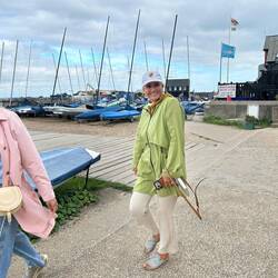 Candice with new friend Tam at Whitstable