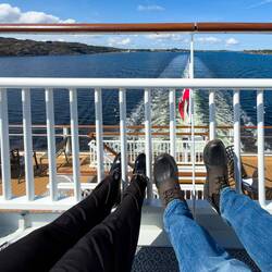 Feels good to enjoy some time on the aft deck.