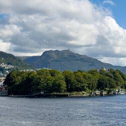 This is the park we walked to at the tip of Nordnes Peninsula back on 7 August — Bergen.