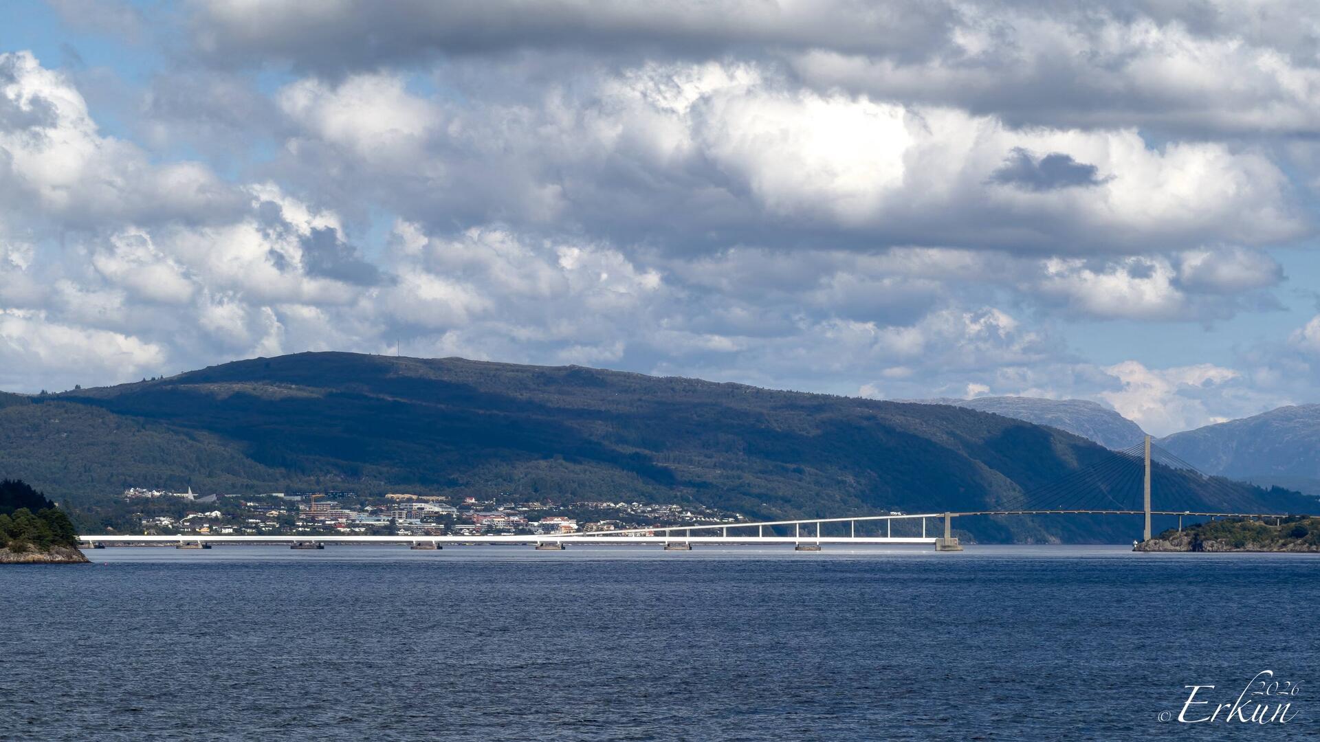 Nordhordlandsbrua is both a cable-stayed and a floating pontoon bridge — Bergen, Norway