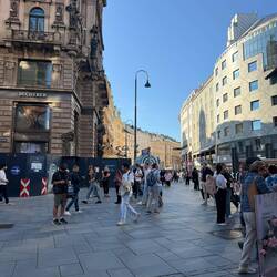 Busy pedestrian area downtown Vienna