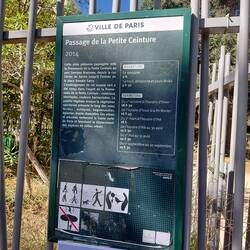 The sign announcing La Petite Ceinture