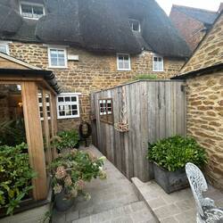 Rear garden at Straw Cottage