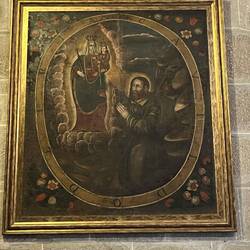 This painting shows a mythical appearance of Mary to James in Spain