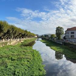 Looking downstream along the Rio Sar