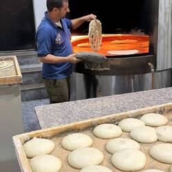 The bread oven in our favorite restaurant, Hashem's.