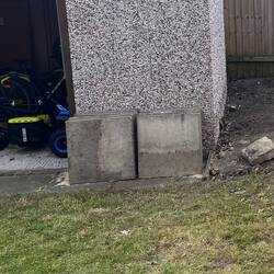 Pavers stacked and ready to reuse.