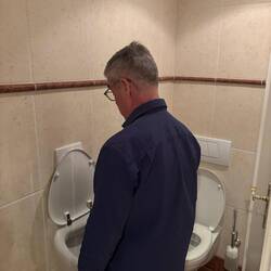 A first for me in a hotel room: a private urinal.