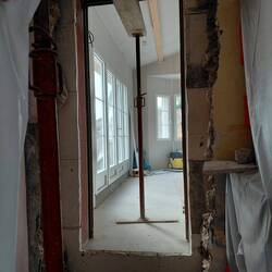 Looking into the new kitchen through the finished opening